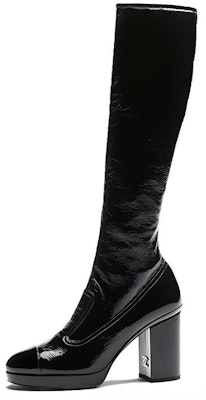(Women) Chanel High-Top Slip-On Boots 'Black Leather' G45324-B14606-94305 Buy (Women) Chanel High-Top Slip-On Boots 'Black Leather' G45324-B14606-94305
