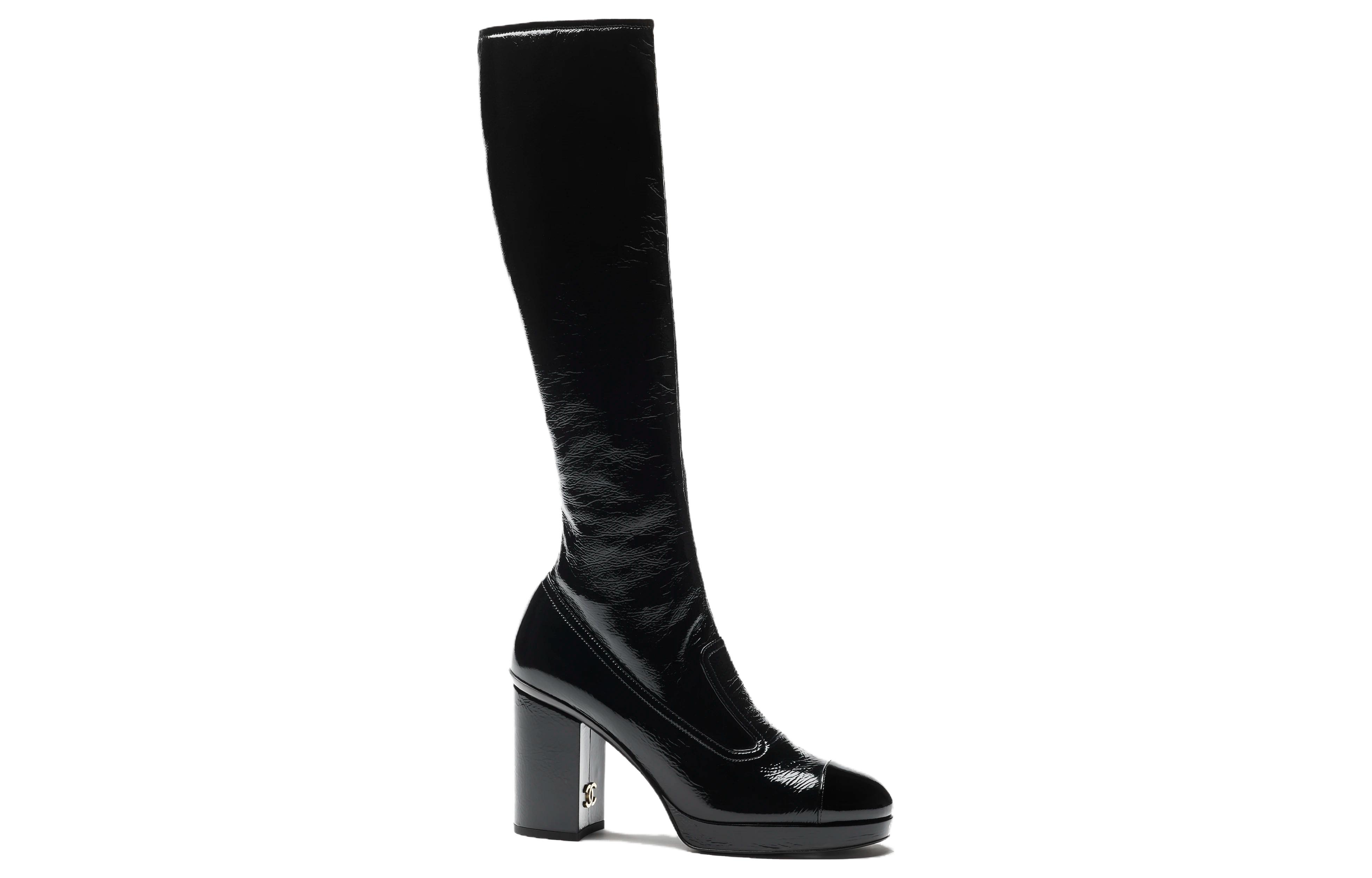 Order (W) Bottes Montantes Chanel en Cuir Noir. G45324-B14606-94305