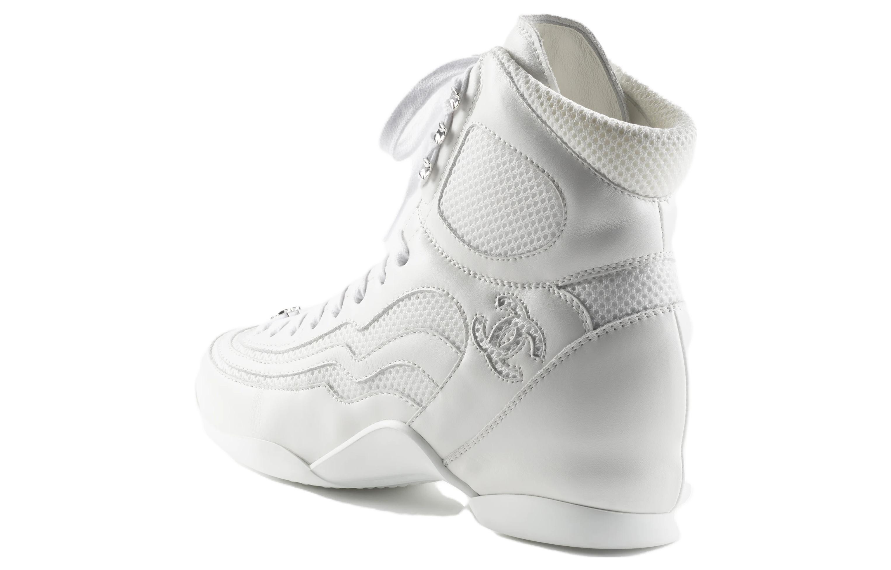 (W) Chanel High-Top Sneaker 'White Leather Round-Toe' 圖 4