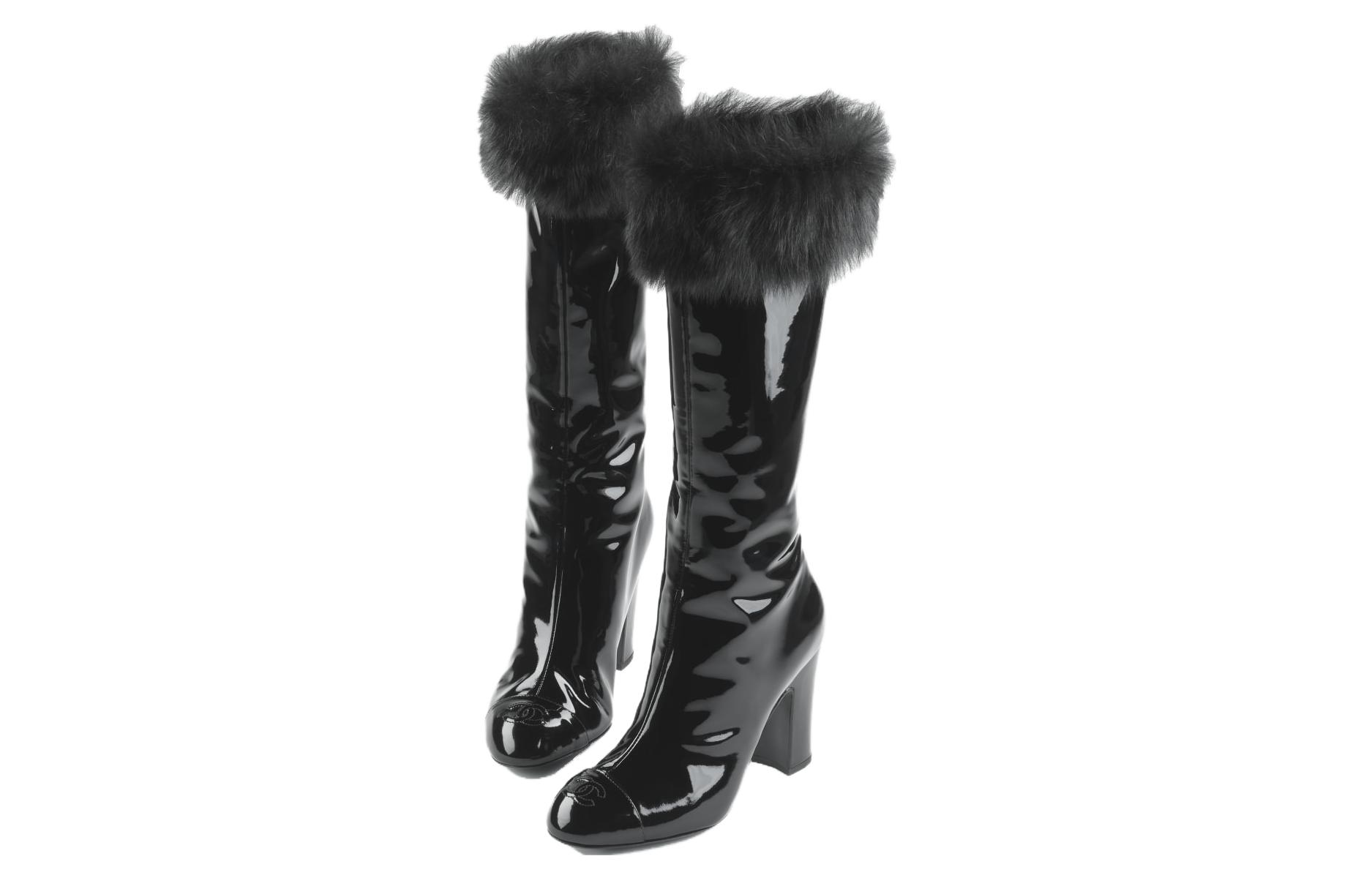 (W) Chanel High-Top Zip Boots 'Patent Leather Black' 圖 3