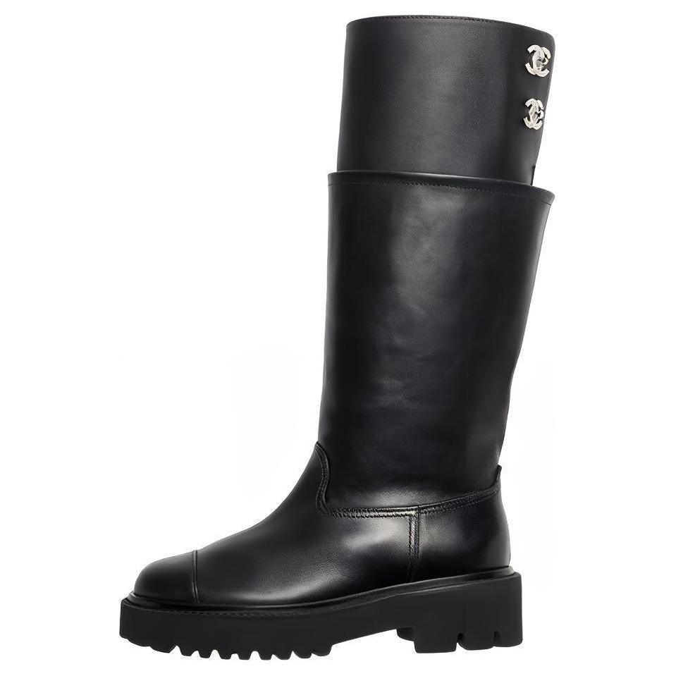 (Women) Chanel High 20mm Boots Black Calfskin G39201-Y56220-94305