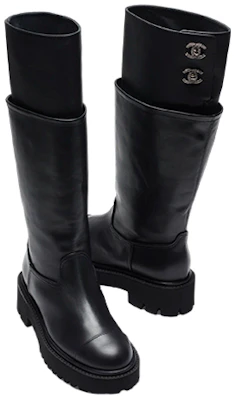 (Women) Chanel High 20mm Boots Black Calfskin G39201-Y56220-94305 Lookbook (Women) Chanel High 20mm Boots Black Calfskin G39201-Y56220-94305