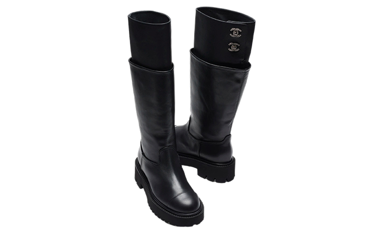 (W) Chanel High 20mm Boots Black Calfskin 圖 3