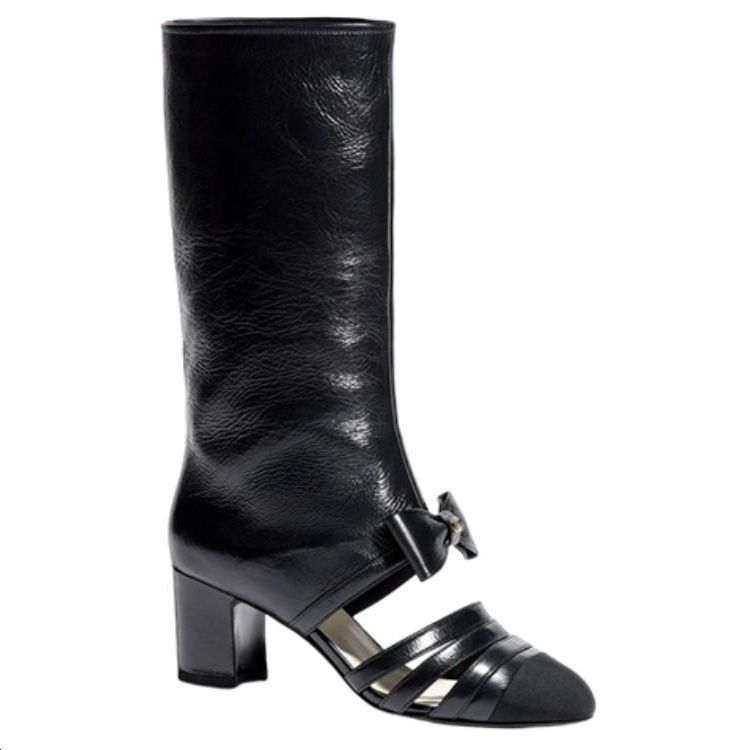 (W) Chanel High Boot 'Black Patent Bow' 圖 2