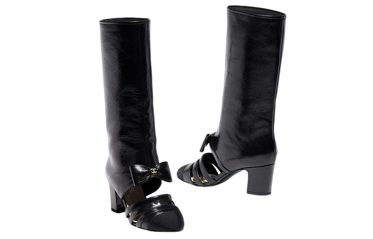 Lookbook (W) Chanel Hoge Laars ''Zwart Lakstrik'' G39930-Y56513-94305