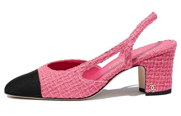 (Women) Chanel High Heel Mules 'Pink Tweed Satin' G31318-Y54248-K2290