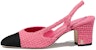 (W) Chanel Tumit Tinggi Mules 'Pink Tweed Satin' G31318-Y54248-K2290