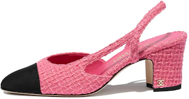 (Women) Chanel High Heel Mules 'Pink Tweed Satin' G31318-Y54248-K2290 (Women) Chanel High Heel Mules 'Pink Tweed Satin' G31318-Y54248-K2290