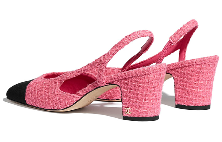 Lookbook (W) Chanel Sepatu Heels Tinggi 'Pink Tweed Satin' G31318-Y54248-K2290