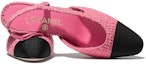 Shop (W) Chanel Tumit Tinggi Mules 'Pink Tweed Satin' G31318-Y54248-K2290
