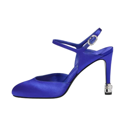 (W) Chanel High Heel Sandals with Fashion Buckle 'Blue'