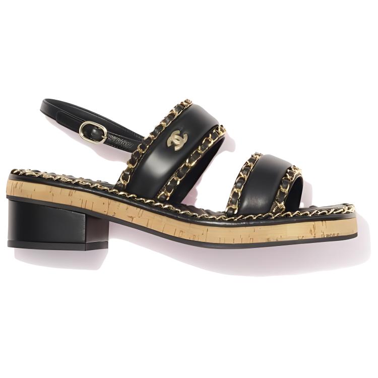 (W) Chanel High Heel Slide 'Black Sheepskin Leather' 圖 2