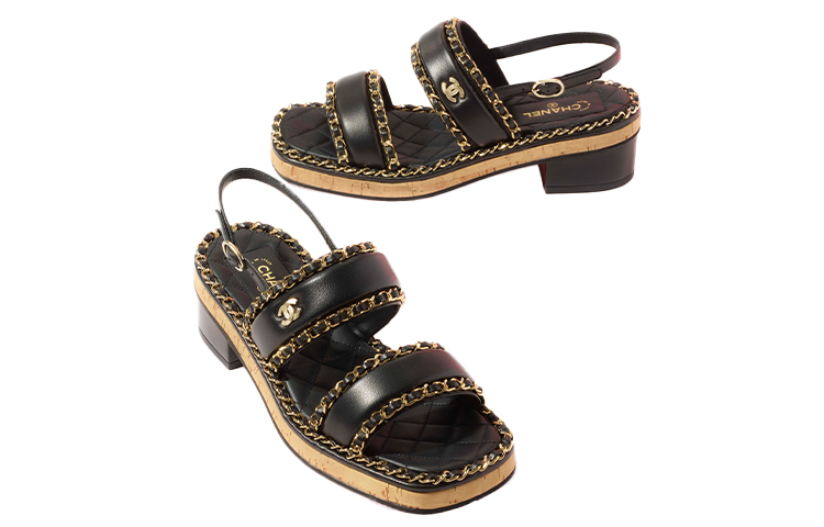 (W) Chanel High Heel Slide 'Black Sheepskin Leather' 圖 3