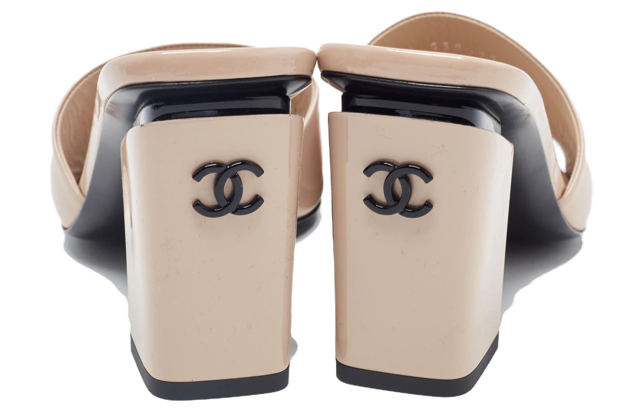 (W) Chanel High Heel Slide 'Deep Beige Black' 圖 5