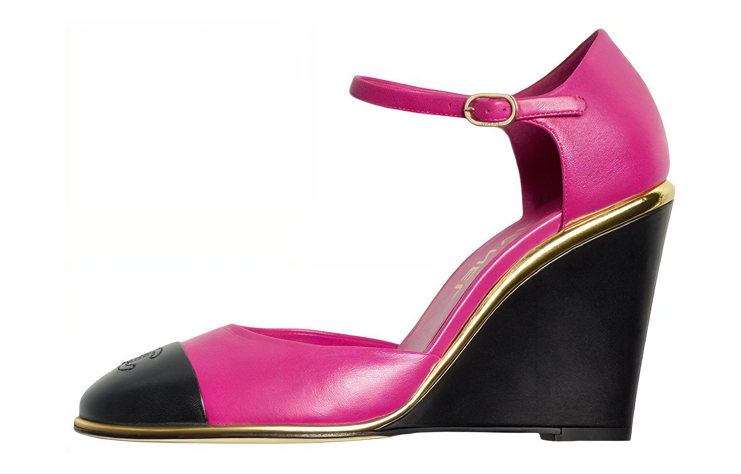 (W) Chanel High Heel with Buckle 'Peach Pink'