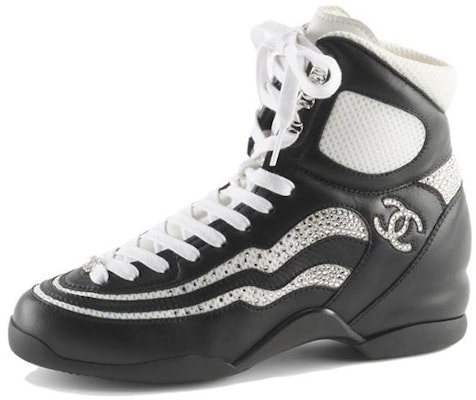 (Women) Chanel High-Top Lace-Up Sneakers 'Black Silver' G45220-B14084-NR452 Buy (Women) Chanel High-Top Lace-Up Sneakers 'Black Silver' G45220-B14084-NR452