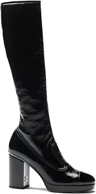 (W) Chanel Sepatu Boots Selop Tinggi 'Kulit Hitam' G45324-B14606-94305 Order (W) Chanel Sepatu Boots Selop Tinggi 'Kulit Hitam' G45324-B14606-94305