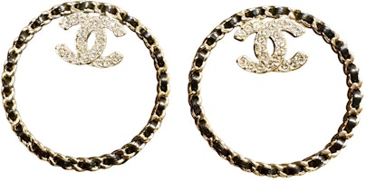 (Women) CHANEL Hoop Earrings Women’s Gold/Black Elegant Design AB9086-B08596-NJ197 (Women) CHANEL Hoop Earrings Women’s Gold/Black Elegant Design AB9086-B08596-NJ197