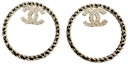 Order (W) シャネル フープピアス レディース ゴールド/ブラック エレガントデザイン AB9086-B08596-NJ197