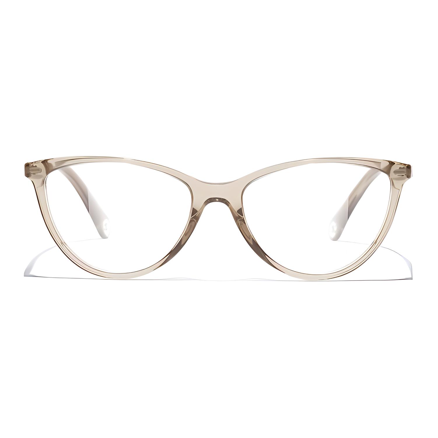 (Women) CHANEL Irregular Acetate Optical Glasses with Logo in Taupe Gray CH3470U-1723