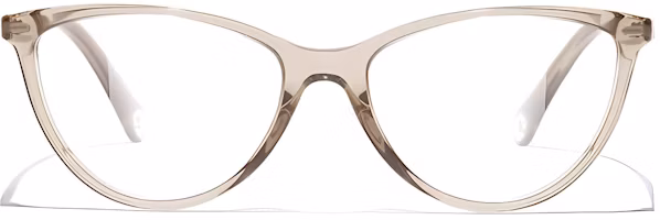 (Women) CHANEL Irregular Acetate Optical Glasses with Logo in Taupe Gray CH3470U-1723 (Women) CHANEL Irregular Acetate Optical Glasses with Logo in Taupe Gray CH3470U-1723