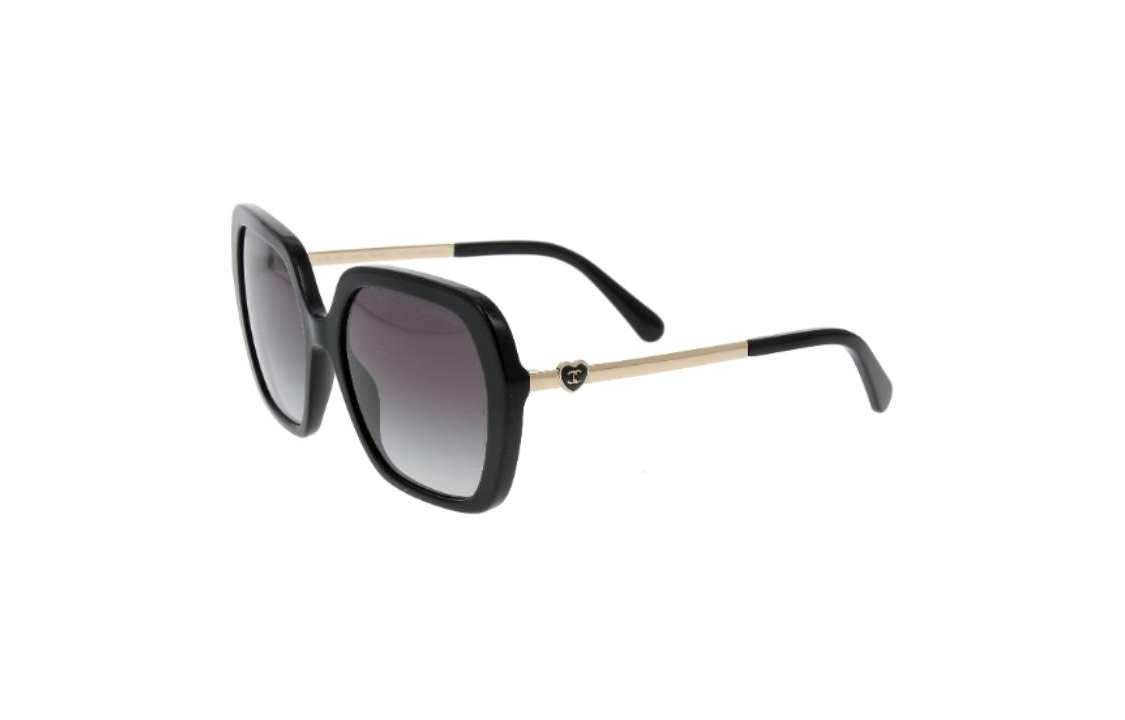(Women) CHANEL Irregular Black Sunglasses with Logo Decoration for Women CH5521 圖 2