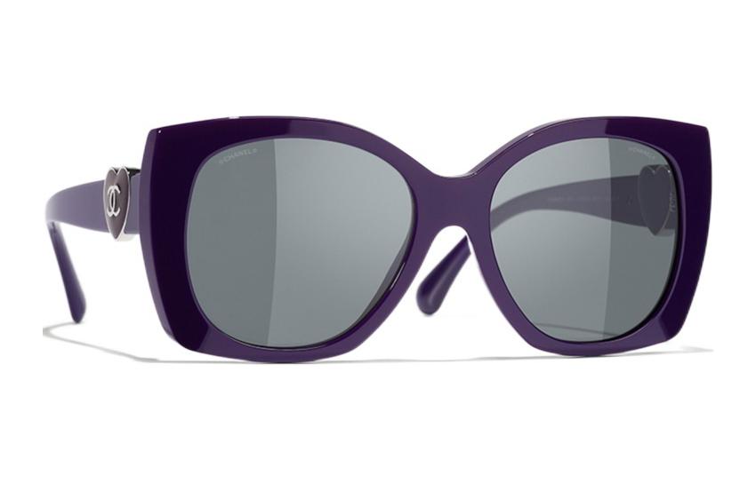 Lookbook (W) シャネル レディース ロゴディテール付きイレギュラーパープルサングラス. CH5519C1758S4