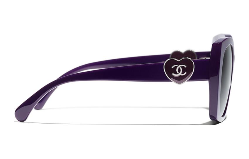Purchase (W) シャネル レディース ロゴディテール付きイレギュラーパープルサングラス. CH5519C1758S4