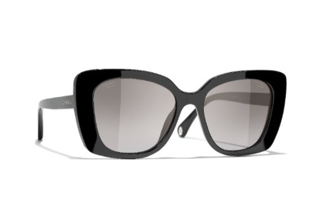 (Women) CHANEL Irregular Shaped Black Sunglasses for Women with Logo Design. 22660587 圖 2