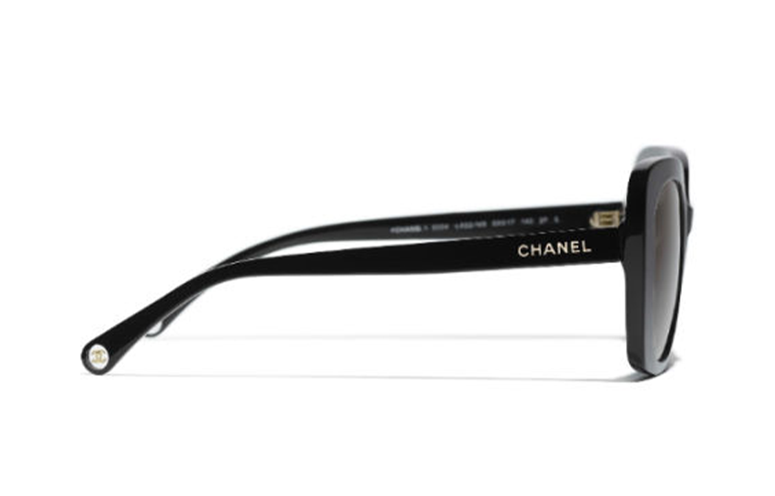 (Women) CHANEL Irregular Shaped Black Sunglasses for Women with Logo Design. 22660587 圖 3