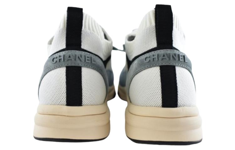 (W) Chanel Knit and Suede Calfskin Sneakers 'White Blue' 圖 4
