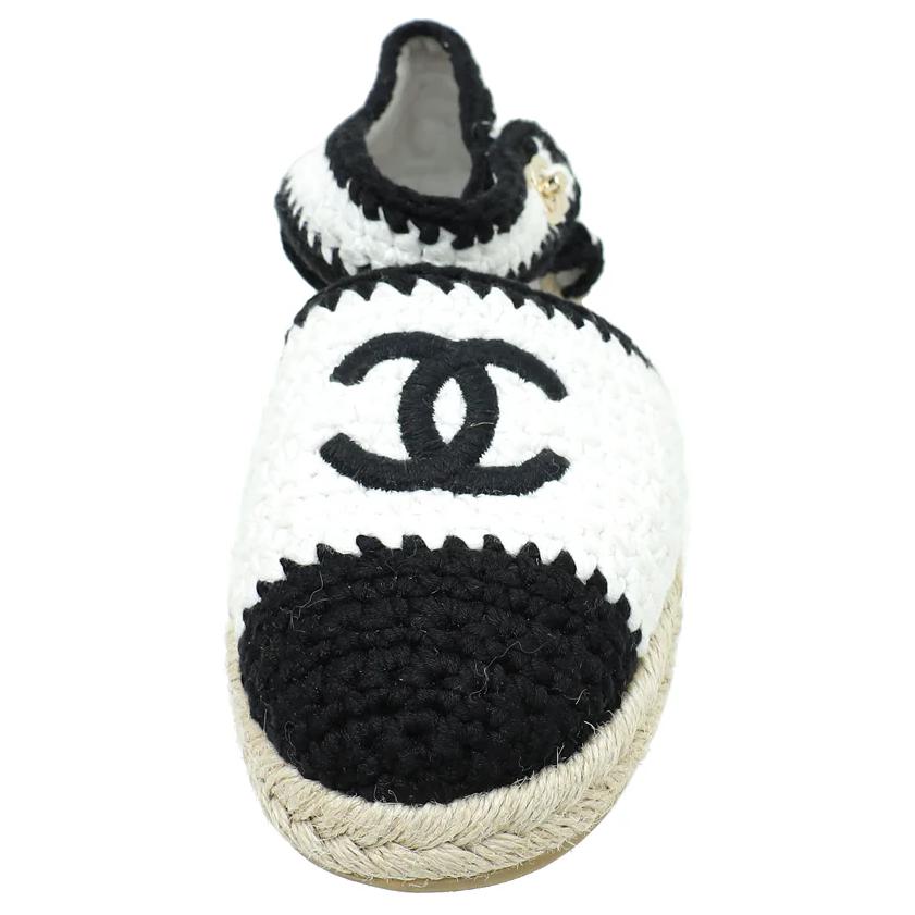 (W) Chanel Knit Espadrilles 'Black White' 圖 4