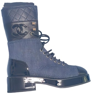 (W) Chanel Sepatu Bot Pendek Tali 'Biru Hitam' G38863-Y55778-K3941 Order (W) Chanel Sepatu Bot Pendek Tali 'Biru Hitam' G38863-Y55778-K3941