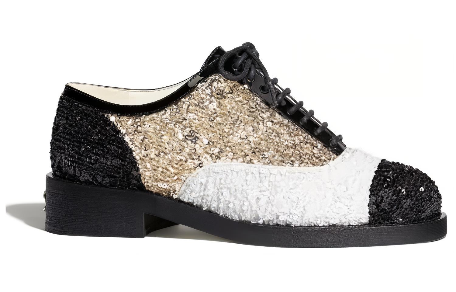 (W) Chanel Lace-Up Sneaker 'Sequin White Gold' 圖 2