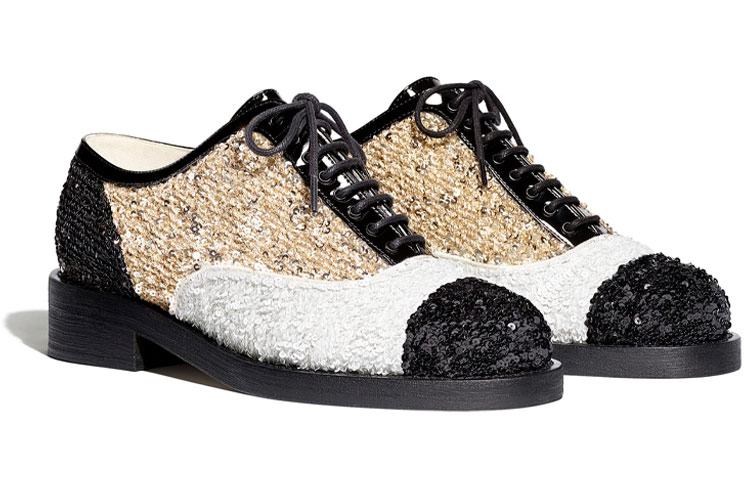 (W) Chanel Lace-Up Sneaker 'Sequin White Gold' 圖 3