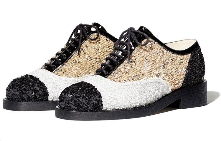 (W) Chanel Lace-Up Sneaker 'Sequin White Gold' 圖 4