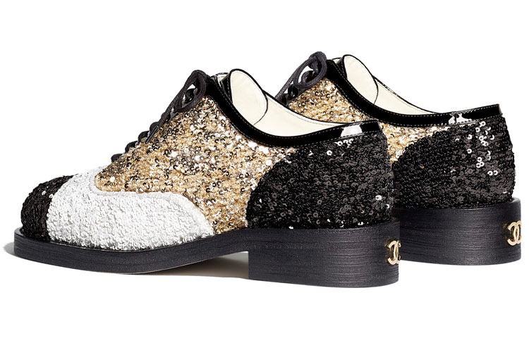(W) Chanel Lace-Up Sneaker 'Sequin White Gold' 圖 5