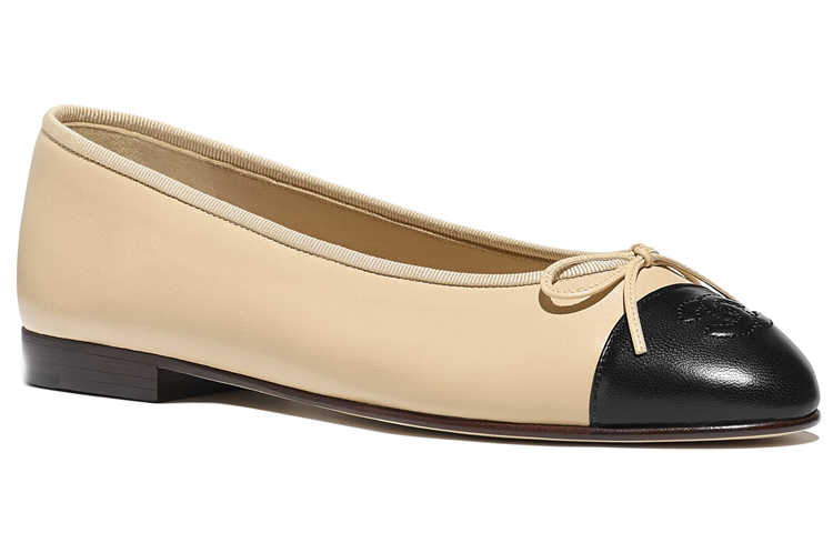 Lookbook (W) シャネル ラムスキン バレエシューズ ベージュ/黒 G02819-X01000-C0204