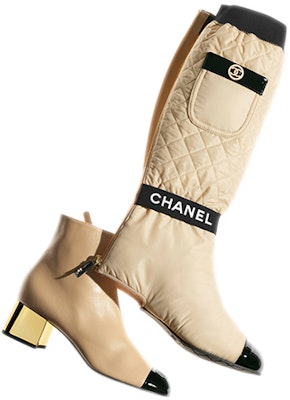 (W) Botas Altas de Piel de Cordero y Charol Chanel 'Beige Negro'. G38428-Y55553-K3408 Lookbook (W) Botas Altas de Piel de Cordero y Charol Chanel 'Beige Negro'. G38428-Y55553-K3408