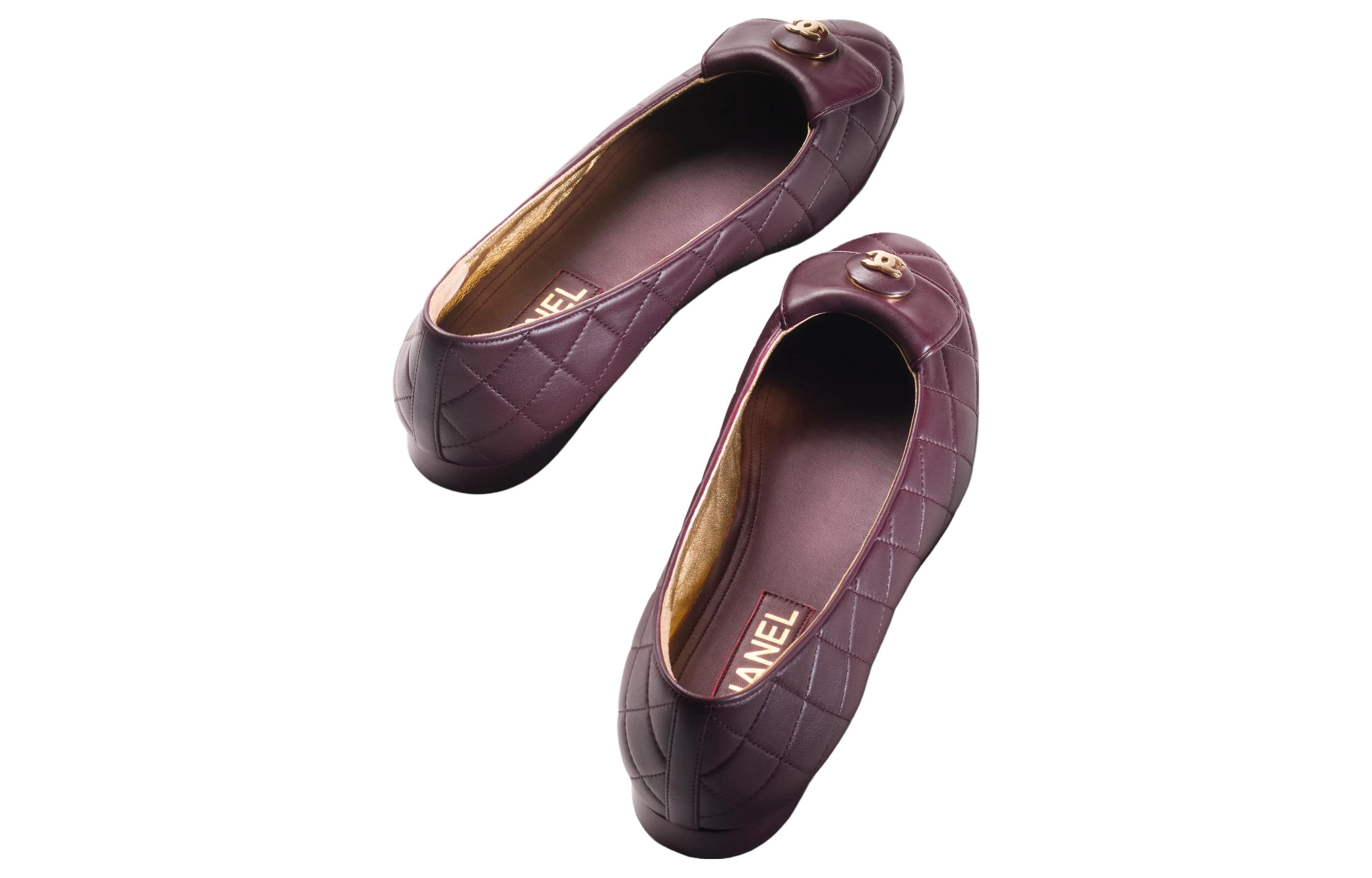 (W) Chanel Lambskin 'Deep Purple Flats' 圖 4