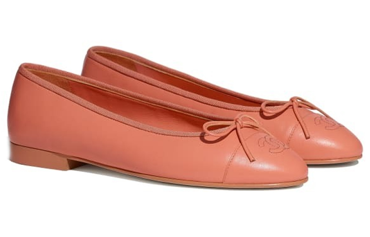 (W) Chanel Lambskin 'Orange Casual Flats' 圖 3
