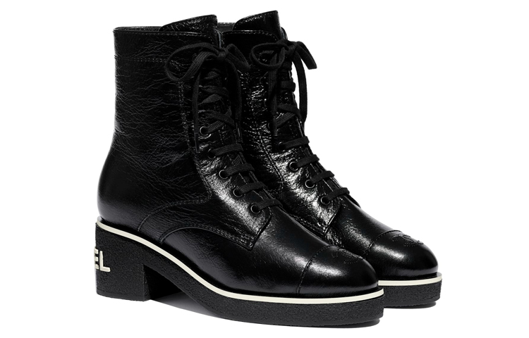 (W) Chanel Lambskin Ankle Boots with Grosgrain 'Black' 圖 3