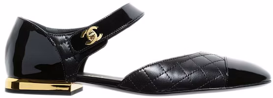 Order (W) Chanel Sepatu Balet Kulit Anak Domba 'Hitam' G38441-Y55573-94305