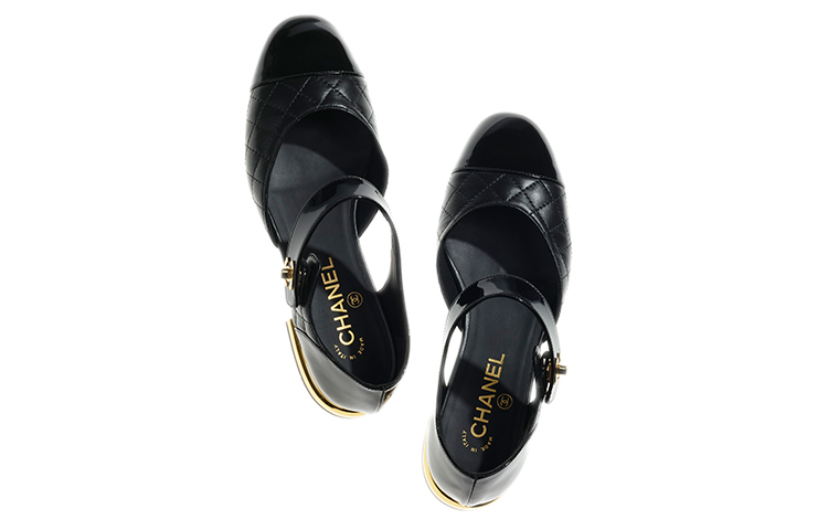 Shop (W) Chanel Sepatu Balet Kulit Anak Domba 'Hitam' G38441-Y55573-94305