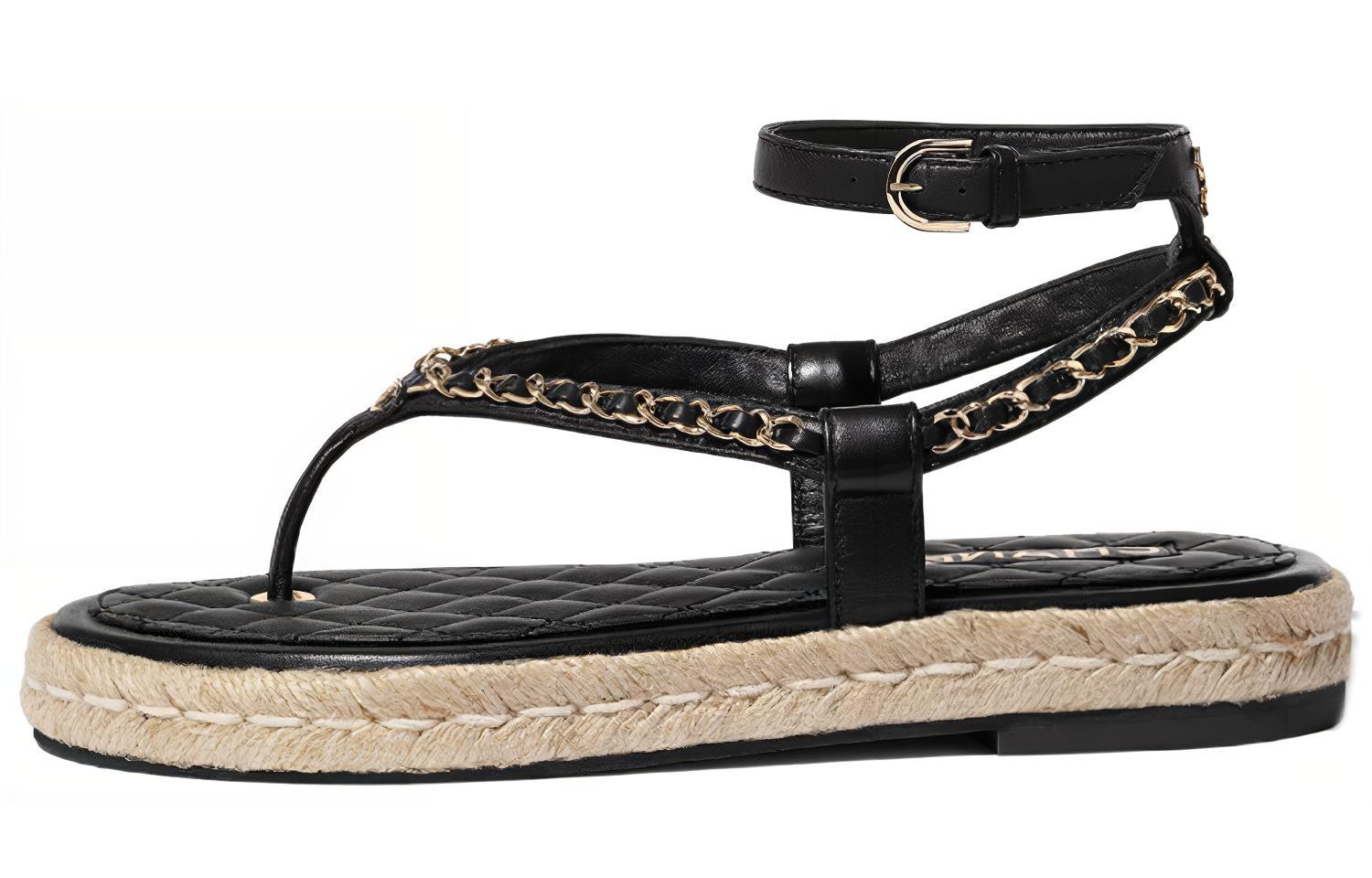 (Women) Chanel Lambskin Fashion Sandals 'Black' G36921-X01000-94305