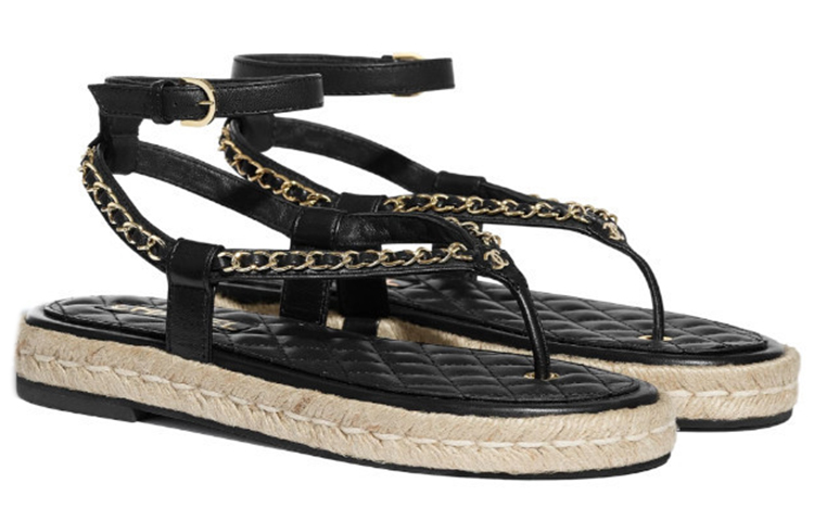 Lookbook (W) 香奈儿黑色羊皮时尚凉鞋 G36921-X01000-94305