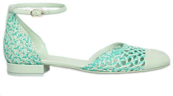 CHANEL 香奈兒 編織小羊皮平底鞋 女款 綠藍 Order CHANEL 香奈兒 編織小羊皮平底鞋 女款 綠藍