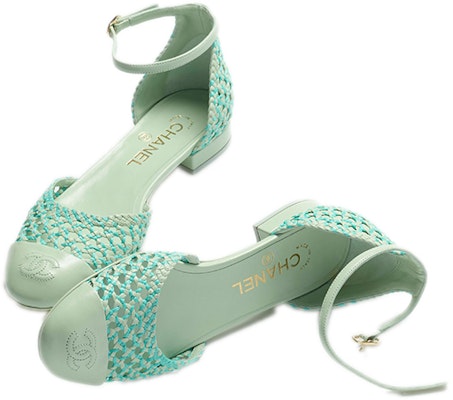 CHANEL 香奈兒 編織小羊皮平底鞋 女款 綠藍 Lookbook CHANEL 香奈兒 編織小羊皮平底鞋 女款 綠藍