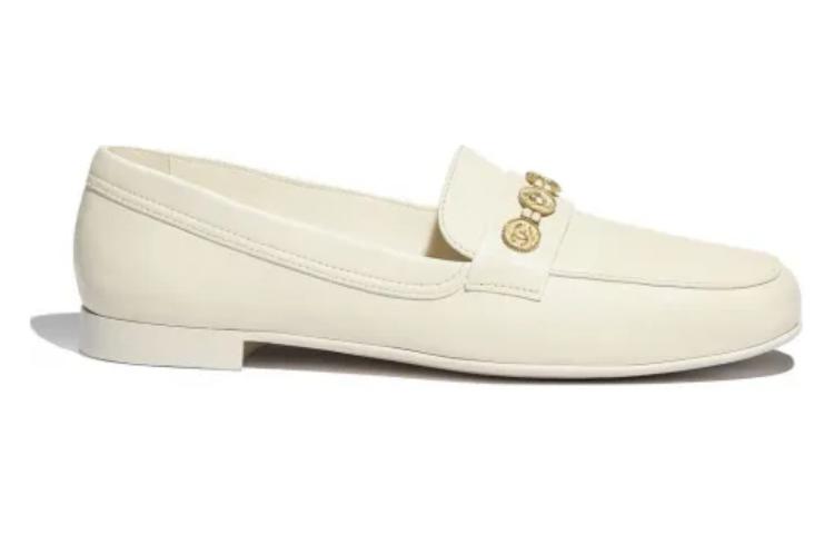 (W) Chanel Lambskin Leather Flats 'Ivory White' 圖 2