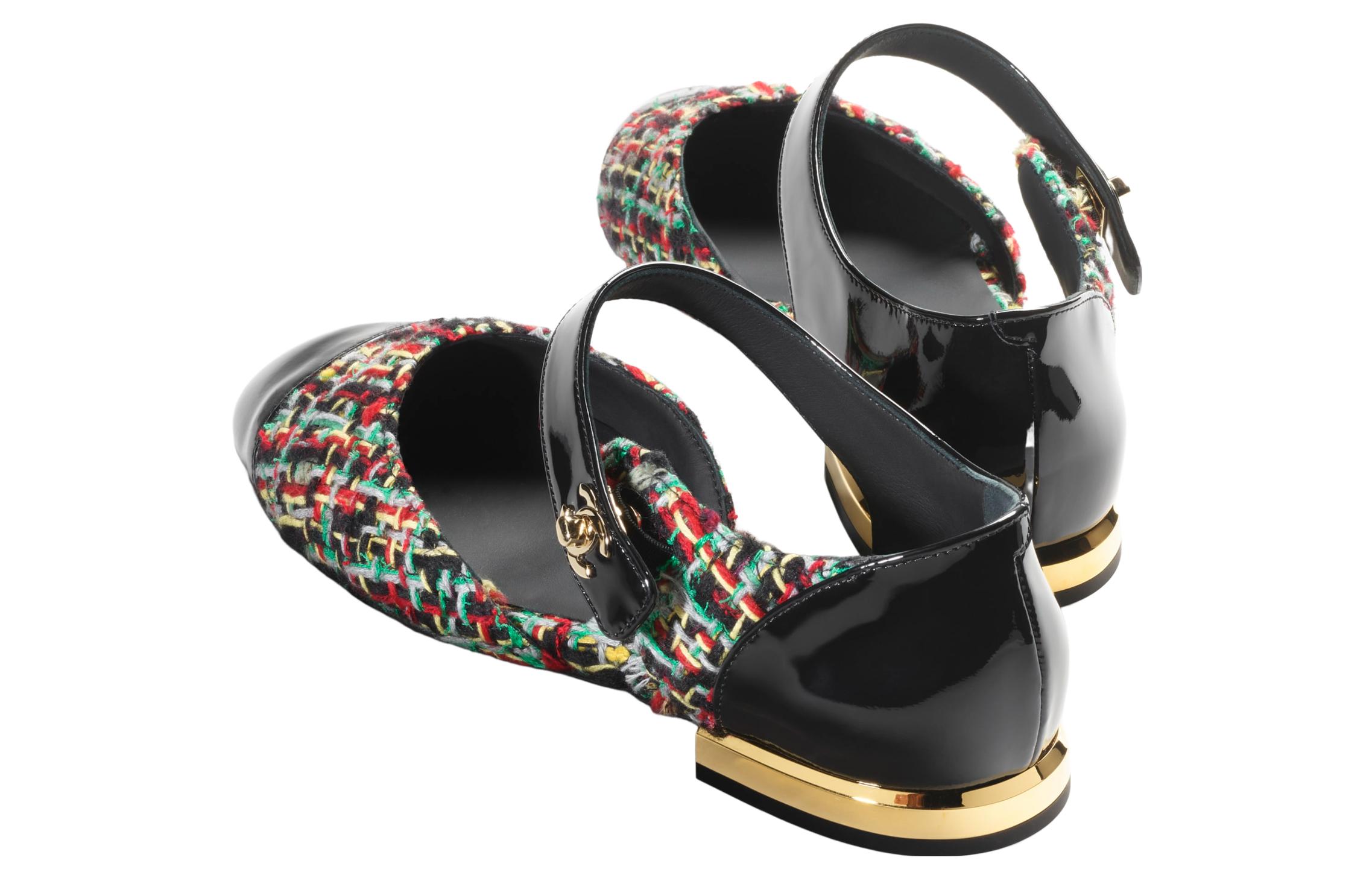 Shop (W) Chanel Lambskin Mary Jane Hitam 'Kenyamanan Klasik Hak Tebal' G38441-B13226-NP027